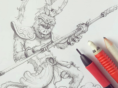 Sun Wukong (detail) characterdesign conceptart monkeyking sketch sunwukong 孫悟空