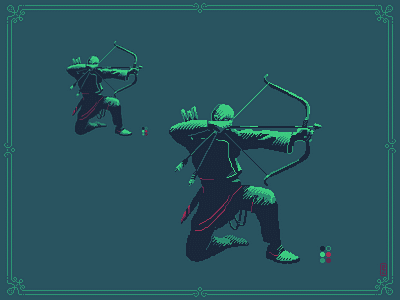 Archer for "stretch" theme 8bit archery gamedev pixel pixel art pixel dailies pixelart sprites