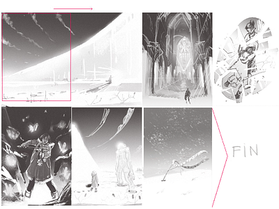 Storyboard 3 concept art drawing gamedev graphic illustration movie sketch story board