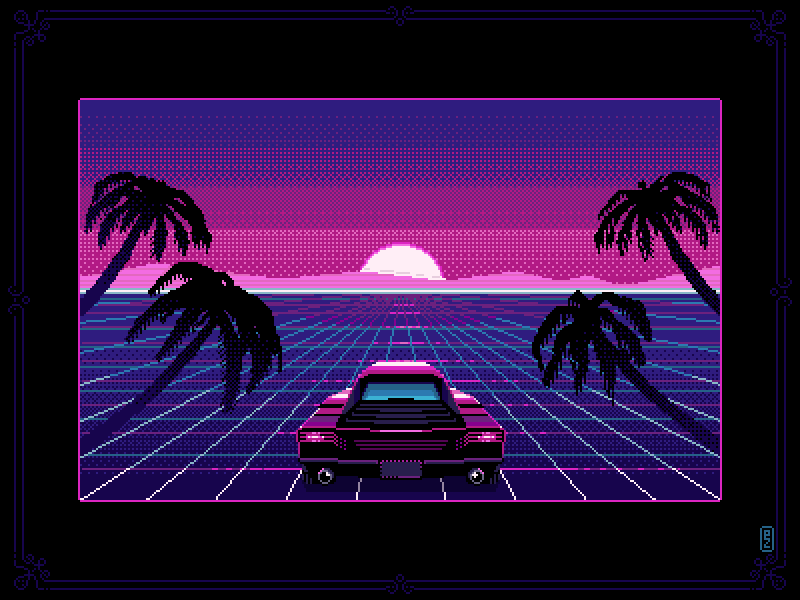 Some retrowave vibes for all of you gyes! :) 16bit 8bitart 8bits animation aseprite car gamedev illustration outrun pixel animation pixel art pixel artist pixelart retro gaming retrowave ride sprite sunset synthwave