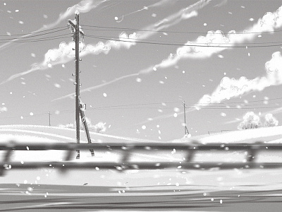 along the winter highway concept art digital art environment design game development sketch speed drawing speed painting story illustration storyboard storyboarding winter