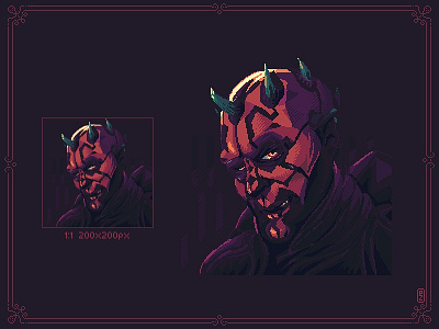 Darth Maul 200x200px aseprite characterdesign concept art darth maul gameart gamedev pixel art pixel dailies pixel dailies pixelart portrait portrait illustration retro art retro gaming sprite starwars