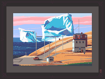 When icebergs come to town 8bit environmental design gamedev iceberg landscape pixel dailies pixel dailies pixelart pixels sea