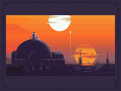 hopes in a galaxy far far away [pixel art] 16bit 8bitart aseprite concept art fanart game artist gameart gamedesign illustration luke luke skywalker pixel art pixel dailies pixelart pixels sprite star wars tatooine