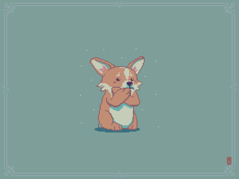When it's cold outside [pixel art] 8bit adorable animation character character design chill cold corgi cute dog game art illustration pixel pixels puppy snoman snow sprite winter