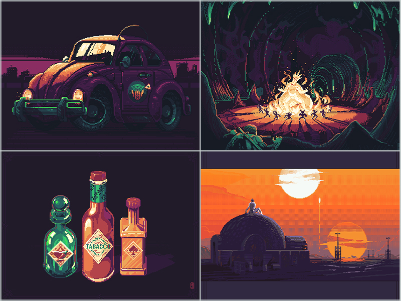 my best 4 of 2019 [pixel art] 16bit 80s 8bit 90s aseprite game art game assets illustration pakopixel pixel art pixelart pixels retro retro gaming sprite star wars vintage