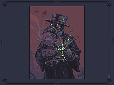 plague doctor [pixel art] 8bit aseprite character character design characterdesign doctor game illustration gameart illustration pixel art pixelart pixels plague plague doctor sprite