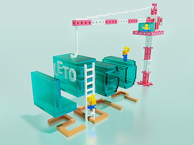 A Voxel Lego 2017 3d cargo constructors crane lego leto magicvoxel voxel worker