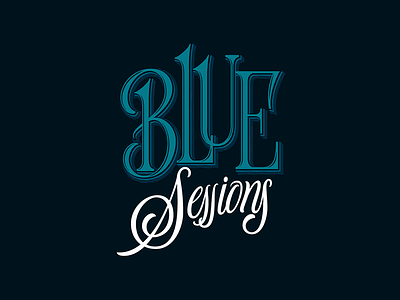 Blue Sessions2 lettering logo