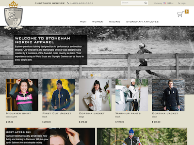 Stoneham Homepage canada design ecommerce shop ski website