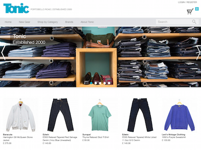 Tonic design ecommerce homepage menswear simple