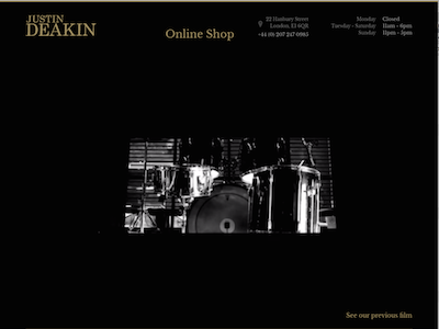 Justin Deakin - Homepage black design gold homepage web design websites