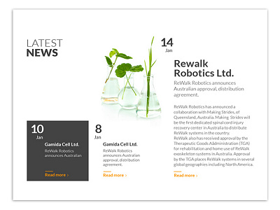 Latest news widget blog entrepreneur grid headline image leaf typography
