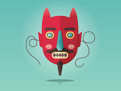 #001 Evil Mask digital evil illustration illustrator mask mask series vector
