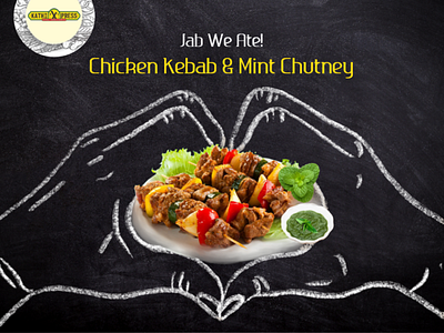 Chicken kebab & Mint Chutney delicious design foodstagram illustration instafood vector web