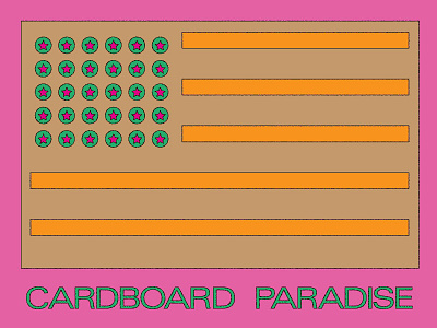 Cardboard Paradise color contemporary outlined type paradise usa