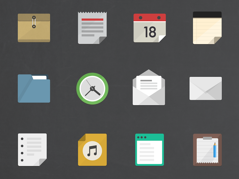 Set of 12 flat vector icons - free bundle by Fabio Benedetti on Dribbble
