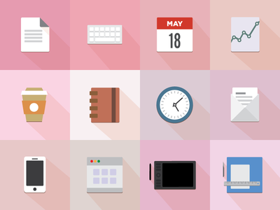 Set of 12 office icons