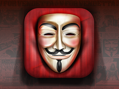 Guy Fawkes mask vector illustration anonymous cushion details fireworks icon design obey pixel perfect red carpet skeumorphism smile vendetta