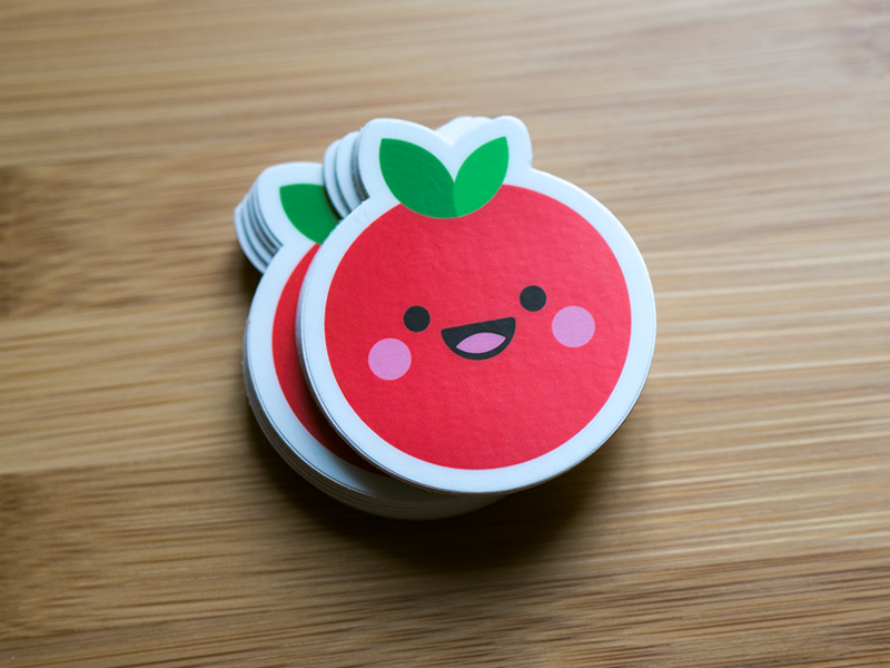 Tomatte Sticker branding logos icons cute character design character design iconaday icon designer logo design logodesigner stickers stickermule tomato