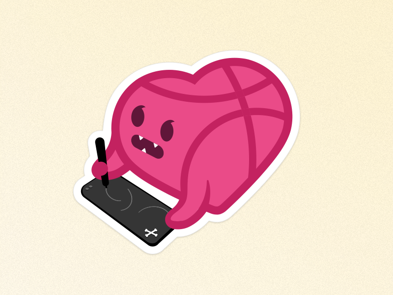 I ♥️ Dribbble! cocorino sticker design pink heart icons icon designers dribbblers stickermule love dribbble