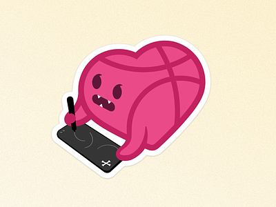 I ♥️ Dribbble! cocorino dribbblers icon designers icons love dribbble pink heart sticker design stickermule