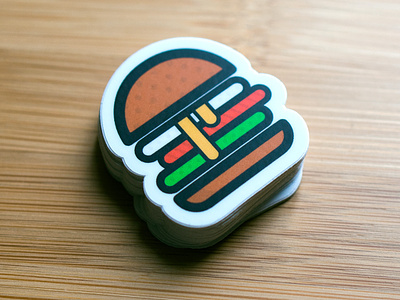 Burger - Cocorino Stickers burger burger icon burger king cocorino dripping cheese graphic burger icon design logo design logo designer macdonalds shake shack sticker designer stickermule stickers