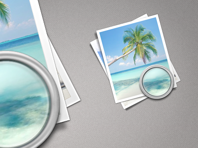 Photo Icon apple ios icon grey lens icon iphoto icon leopard icon magnifier icon paradise beach icon photo icon polaroid icon snow leopard system icon