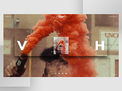 VH Website Design Experiment #3 design experiment hero image homepage music player sound ui vh website