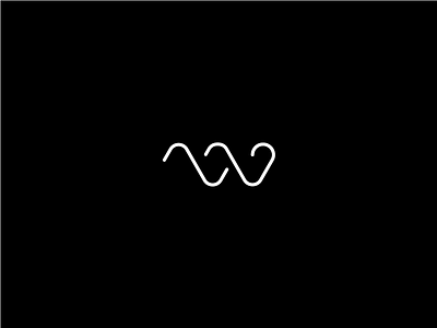 WV Mark black icon letter mark minimal rounded typography v w white