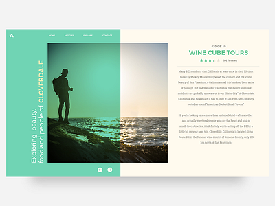 UI Experiment #5 blog experiment font free homepage landing mondrianizm ui unsplash ux website