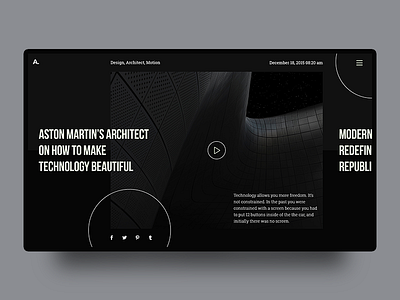 UI Experiment #8 blog experiment font free homepage landing mondrianizm ui unsplash ux website