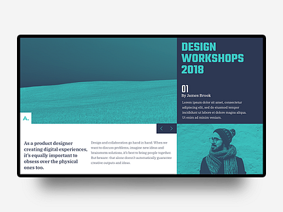 UI Experiment #11 blog experiment font free homepage landing mondrianizm ui unsplash ux website