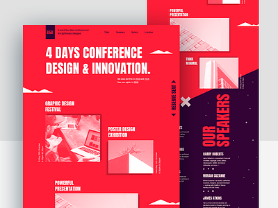 Event & Conference Website Design conference design event layout modern purple red ui ux website