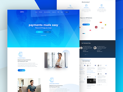 Laterry Website Homepage blue gradient homepage layout p22 underground payment startup ui ux website
