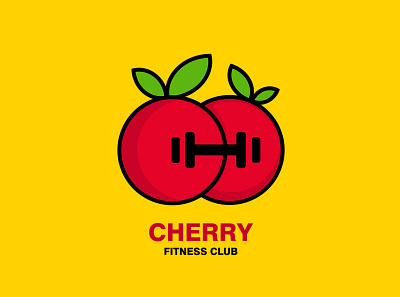 Minimalist Cherry Fitness club logo badge brand design brand identity business logo cute logo design flat flat minimalist logo icon illustration logo minimalist logo modern logo