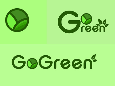 gogreen logo brand design brand identity flat icon illustration logo designs minimalist logo typography vector