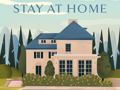Stay Home Illustration design digital illustration illustration poster procreate procreateapp typography