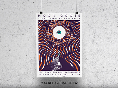 Sacred Goose of Ra Art Print artwork gig poster goose print psychedelic pyramid sun