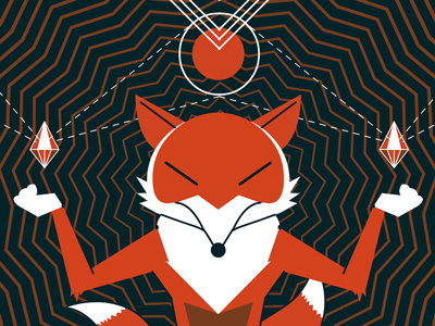Renard Fanzine crystal folklore fox illustration vector