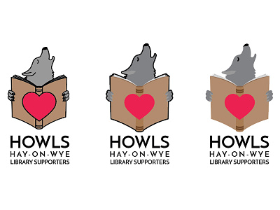Howls logo V1 book hay-on-wye howl library logo wolf