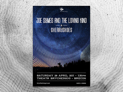 Gig Poster for Cherryshoes & Joe Symes cherryshoes gig gig poster joe symes night poster sky spiral