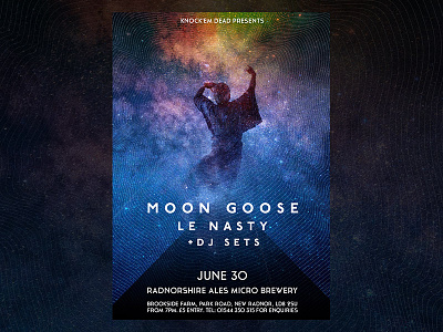 Moon Goose + Le Nasty @ New Radnor ale dance gig goose moon poster psych space stars