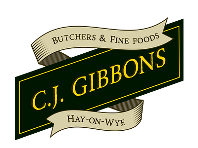 CJ Gibbons Butchers Logo butchers hay-on-wye identity identity branding logo