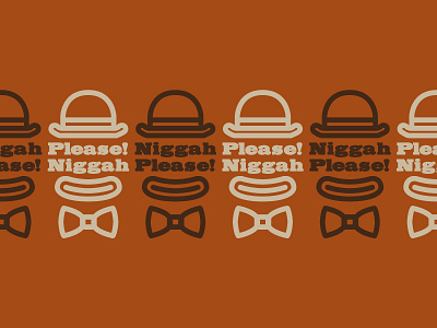 Niggah please! african bar barista bowtie coffee hat hipster identity logo single line single stroke vector