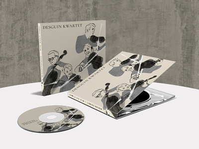 Desguin Kwartet cd cover graphic illustration music print quartet