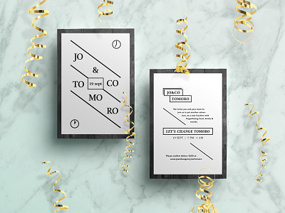 JO & CO TOMORO(W) confetti design dutchdesign flyer graphic graphic design invitation logo marble texture typography