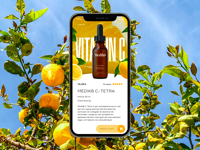 #DailyUI day 3 - Medik8 citrus cosmetics landingpage lemon medik8 mobile mockup pharma product productpage serum skincare ui visual vitamin