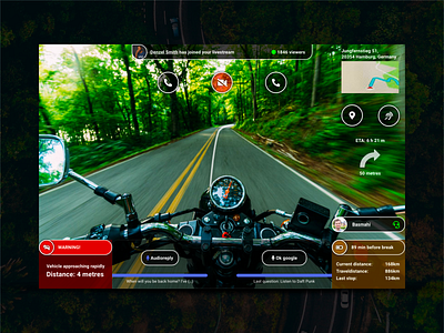 #DailyUI day 10/11 - Social Share & Flash Message adventure ai dailyui interface maps message motorcycle pov prompt riding social