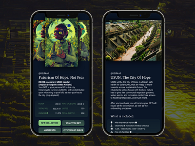 #DAILYUI - Day 30 & 32 | USUN #solarpunk city dailyui dawnai dream future key nature nft solarpunk sustainability ui urban utopia